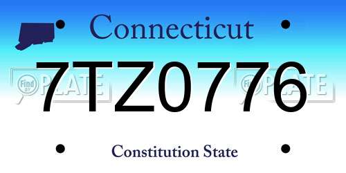 7TZ0776 Connecticut License Plate