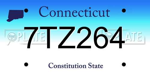 7TZ264 Connecticut License Plate