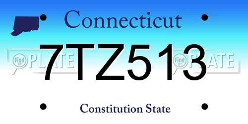 7TZ513 Connecticut License Plate