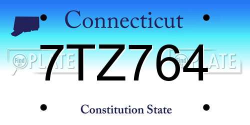 7TZ764 Connecticut License Plate