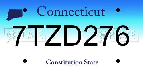 7TZD276 Connecticut License Plate