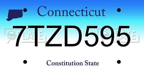 7TZD595 Connecticut License Plate