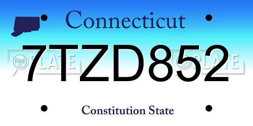 7TZD852 Connecticut License Plate