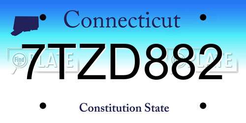 7TZD882 Connecticut License Plate