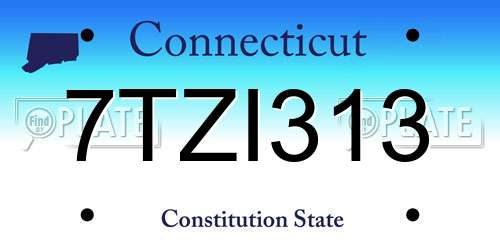7TZI313 Connecticut License Plate