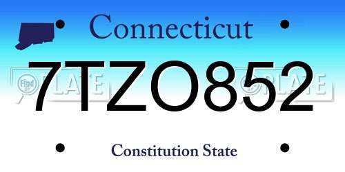 7TZO852 Connecticut License Plate