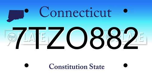 7TZO882 Connecticut License Plate