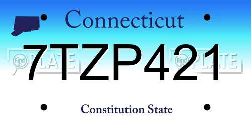 7TZP421 Connecticut License Plate