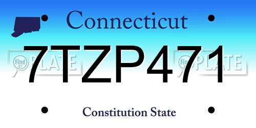 7TZP471 Connecticut License Plate