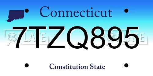 7TZQ895 Connecticut License Plate