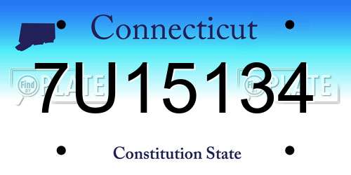 7U15134 Connecticut License Plate