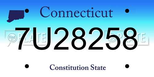 7U28258 Connecticut License Plate
