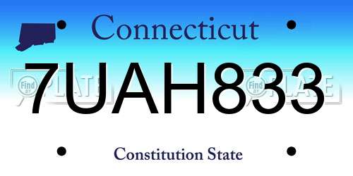 7UAH833 Connecticut License Plate
