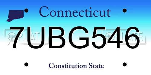 7UBG546 Connecticut License Plate