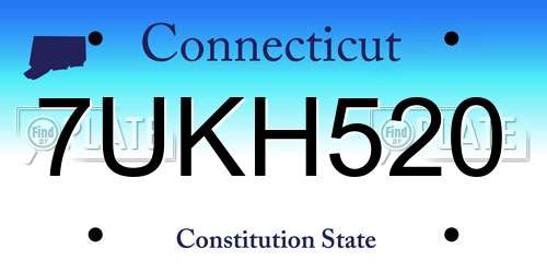 7UKH520 Connecticut License Plate