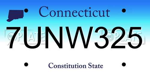 7UNW325 Connecticut License Plate