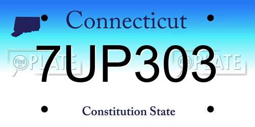 7UP303 Connecticut License Plate