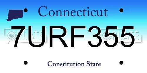 7URF355 Connecticut License Plate