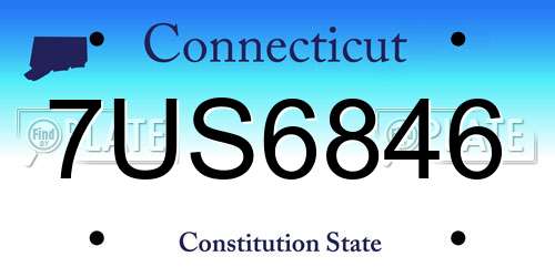 7US6846 Connecticut License Plate