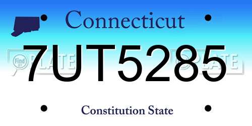 7UT5285 Connecticut License Plate