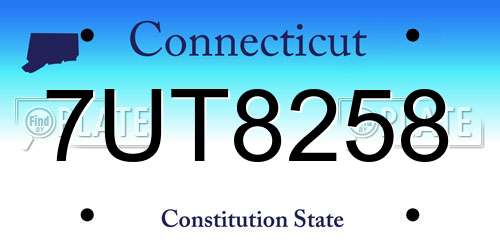 7UT8258 Connecticut License Plate