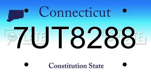7UT8288 Connecticut License Plate