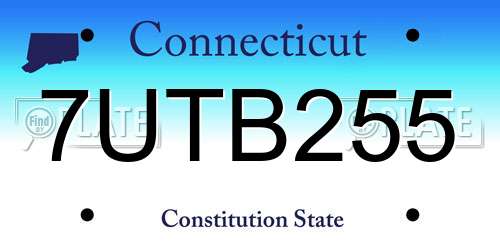 7UTB255 Connecticut License Plate