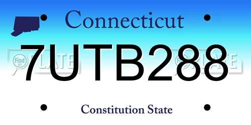 7UTB288 Connecticut License Plate