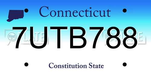7UTB788 Connecticut License Plate