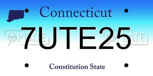 7UTE25 Connecticut License Plate