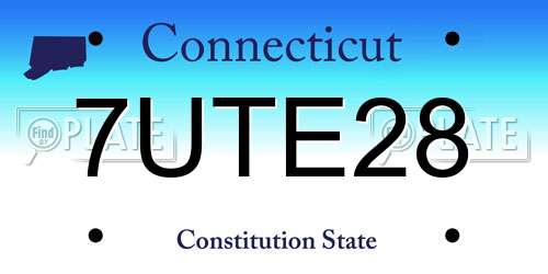 7UTE28 Connecticut License Plate