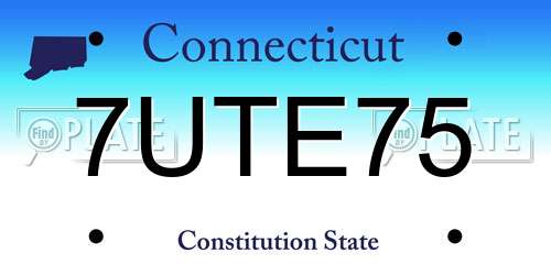 7UTE75 Connecticut License Plate