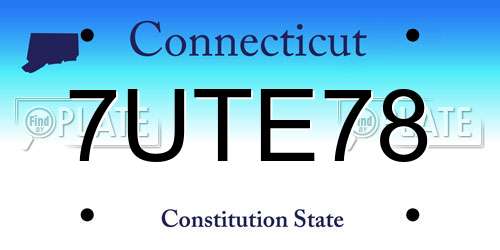 7UTE78 Connecticut License Plate