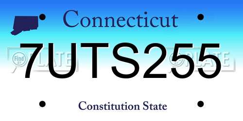 7UTS255 Connecticut License Plate