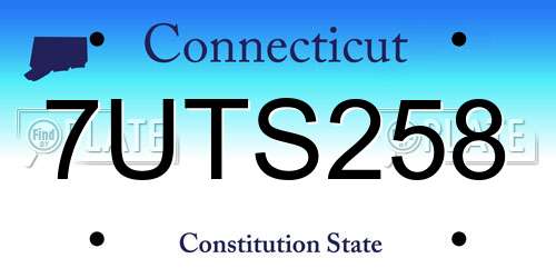 7UTS258 Connecticut License Plate