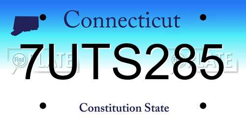 7UTS285 Connecticut License Plate