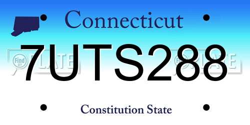 7UTS288 Connecticut License Plate