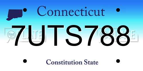 7UTS788 Connecticut License Plate