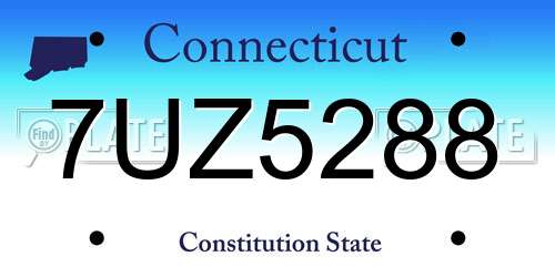 7UZ5288 Connecticut License Plate