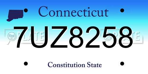 7UZ8258 Connecticut License Plate