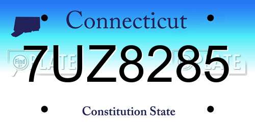 7UZ8285 Connecticut License Plate