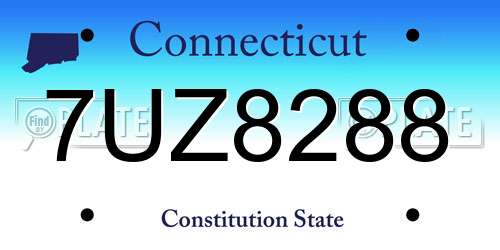 7UZ8288 Connecticut License Plate