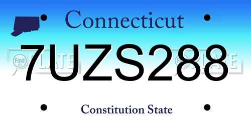 7UZS288 Connecticut License Plate