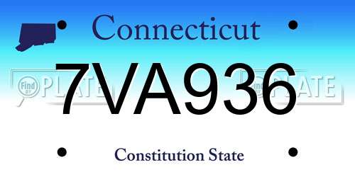 7VA936 Connecticut License Plate