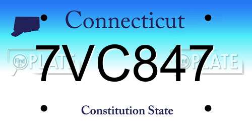 7VC847 Connecticut License Plate