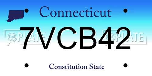 7VCB42 Connecticut License Plate