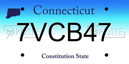 7VCB47 Connecticut License Plate