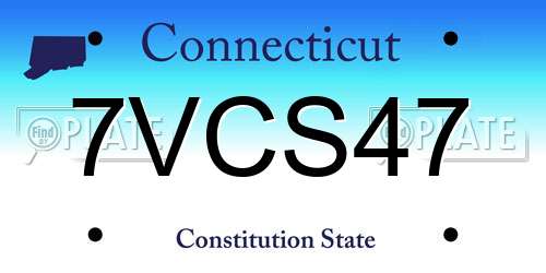 7VCS47 Connecticut License Plate