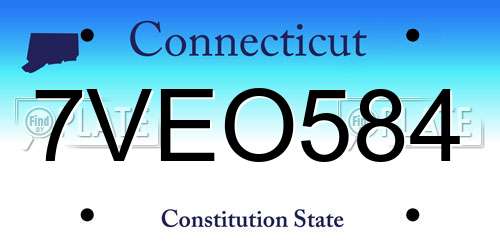 7VEO584 Connecticut License Plate