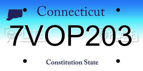 7VOP203 Connecticut License Plate
